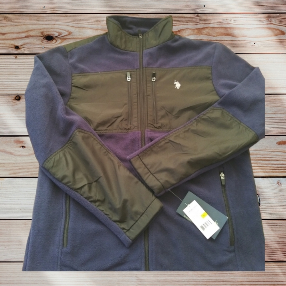 U.S. Polo ASSN. Zip Up Fleece Jacket Mens Medium